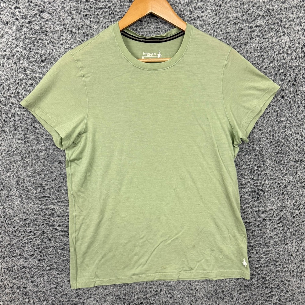 Smartwool Shirt Womens 1X Green Merino 150 Short Sleeve Base Layer Hiking Tee